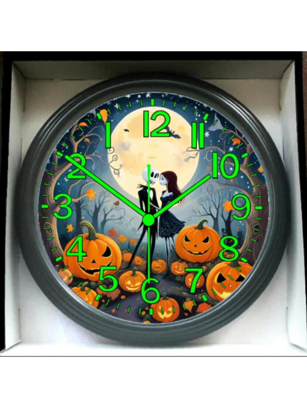 REVERSE TICKING CLOCK Nightmare Before Christmas Glow In Dark Halloween Clock